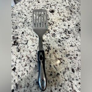 Stainless Steel 5 Slotted Spatula Black Ergonomic Handle